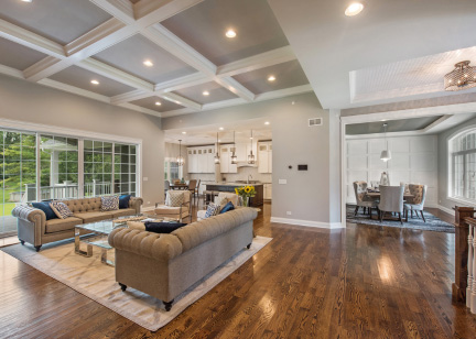 Dark Solid Wood Open Plan Floor